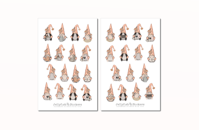 Gnome Frühling Sticker Set