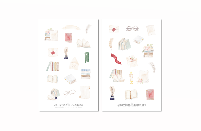 Bücher Sticker Set