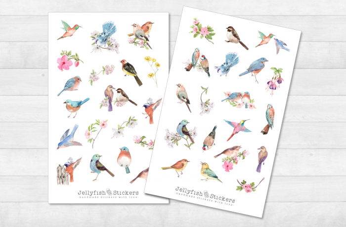 Vögel Frühling Sticker Set