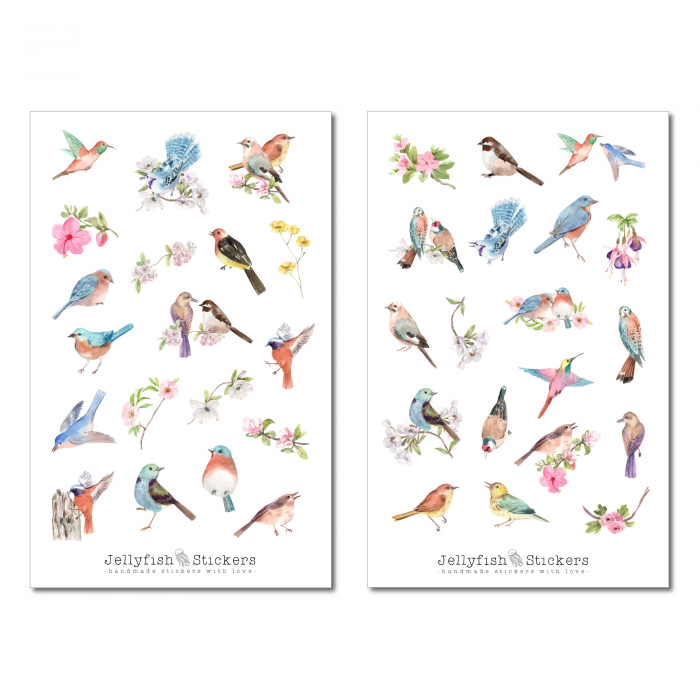 Vögel Frühling Sticker Set