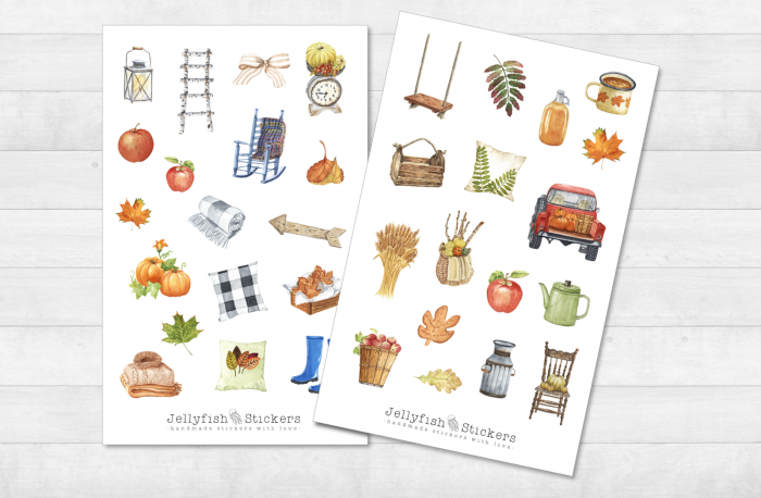 Herbst Zuhause Sticker Set