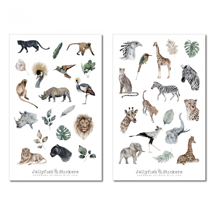 Dschungeltiere Sticker Set