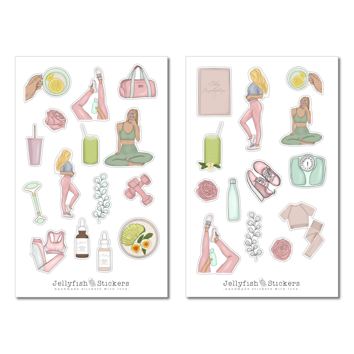 Mädchen Fitness Sticker Set
