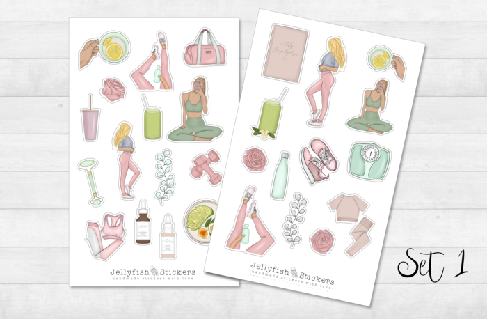 Girls Fitness Sticker Set