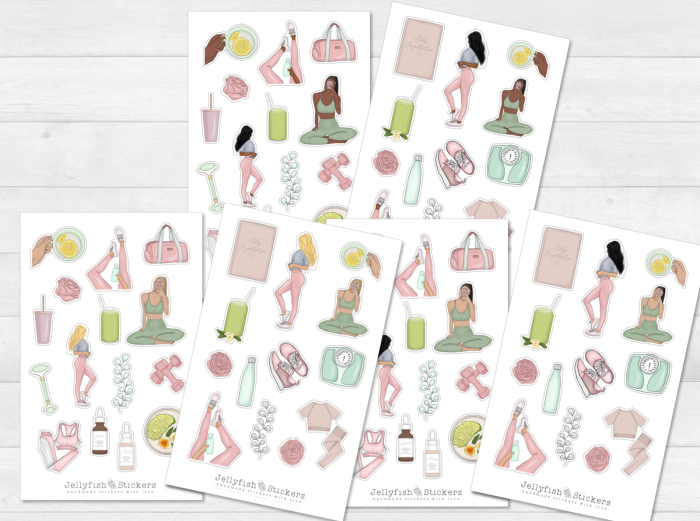 Mädchen Fitness Sticker Set