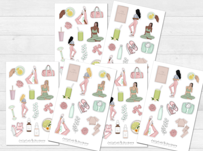 Girls Fitness Sticker Set