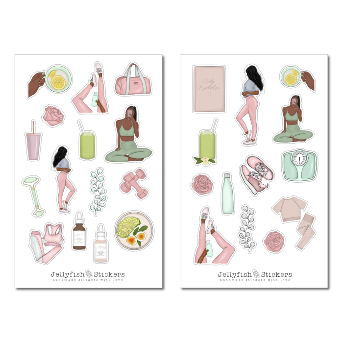 Mädchen Fitness Sticker Set