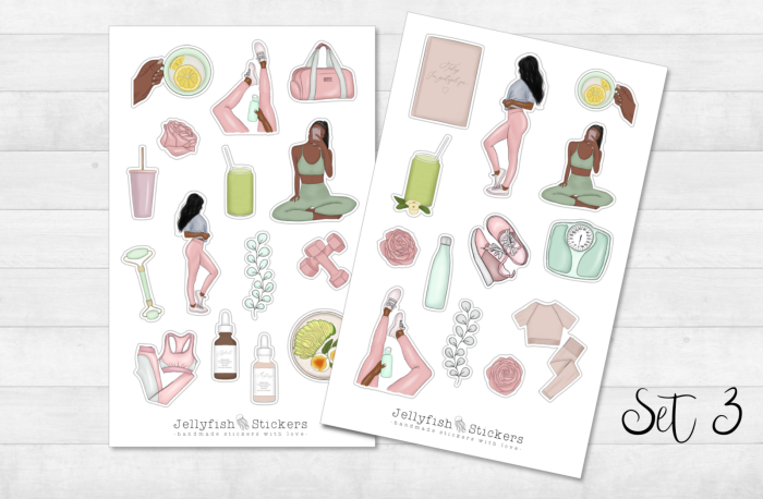 Mädchen Fitness Sticker Set