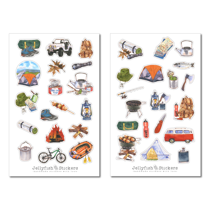 Camping Sticker Set