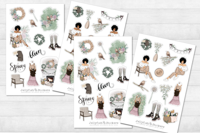 Girls Spring Sticker Set