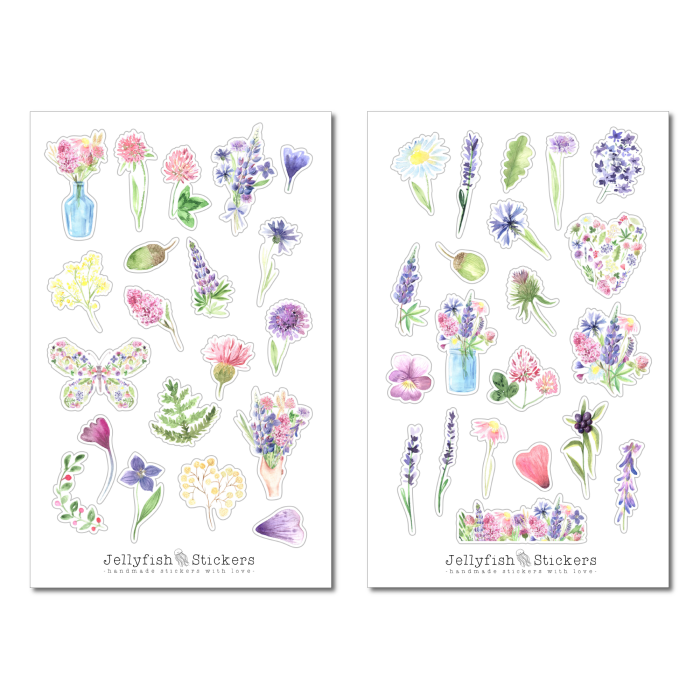 Wildblumen Sticker Set