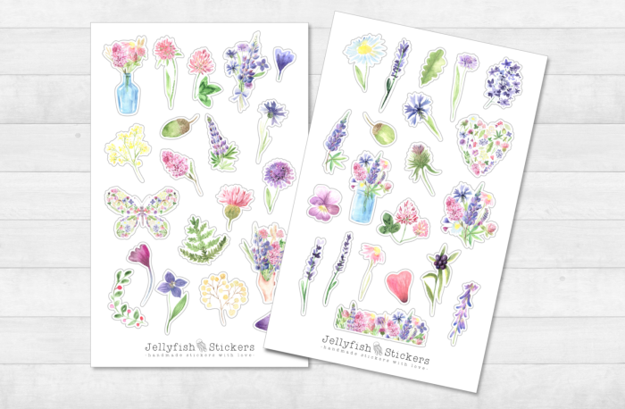 Wildblumen Sticker Set