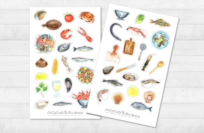 Seafood Sticker Set