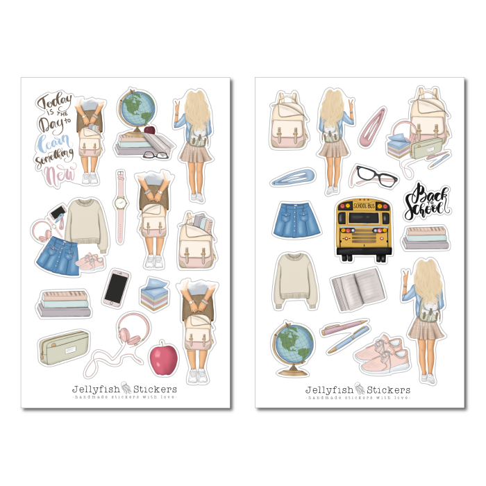 Girls School Sticker Set