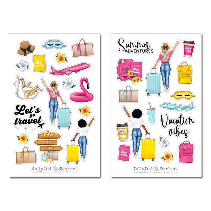 Girls Vacation Sticker Set