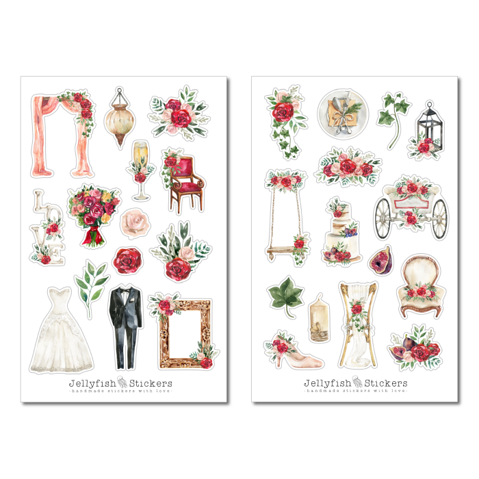 Hochzeit Sticker Set