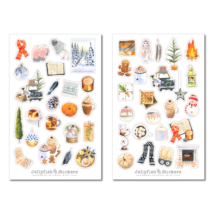 Gemütlicher Winter Sticker Set