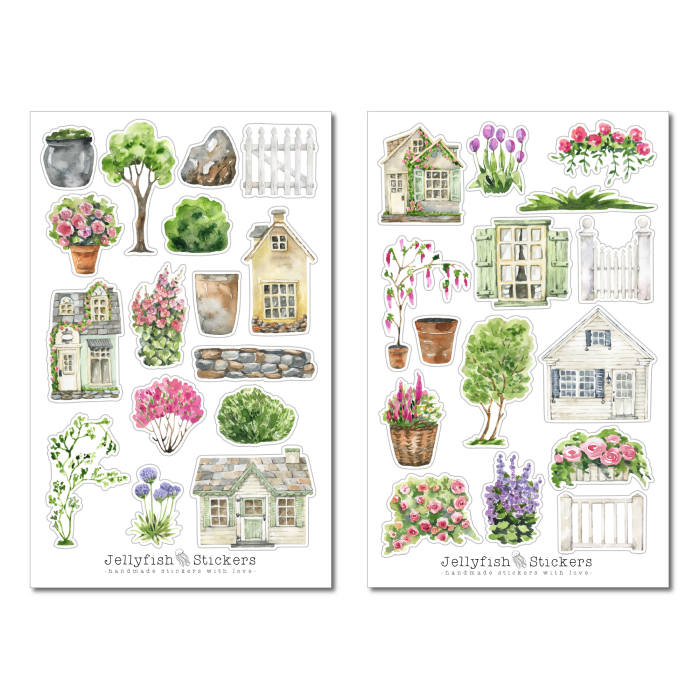 Zuhause und Garten Sticker Set