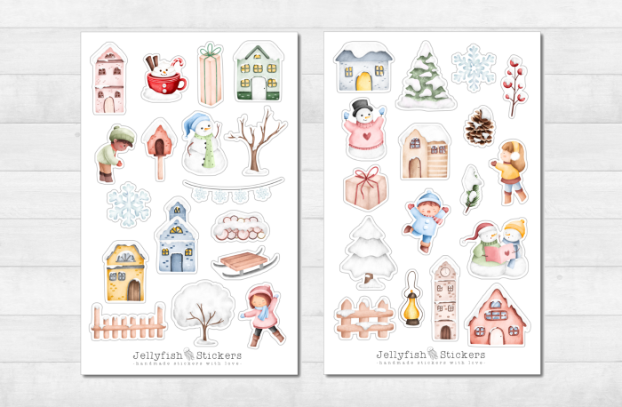 Children Winter Sticker Set