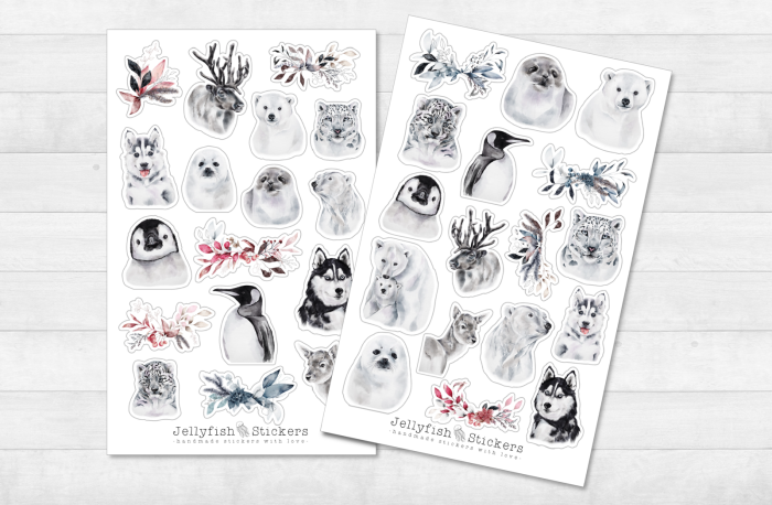 Winter Animals Sticker Set