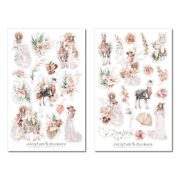 Girl and Plants Sticker Set