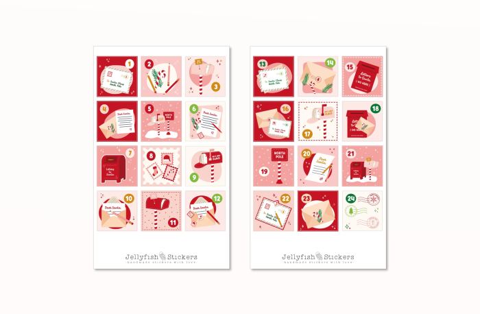 Advent Calendar Sticker Set