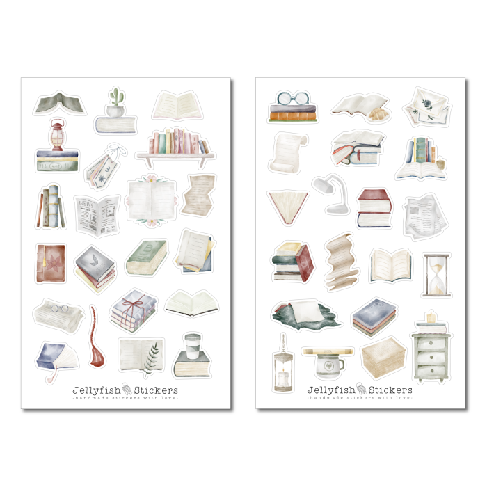 Bücher Sticker Set