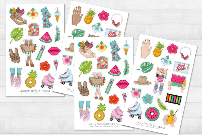 Girls Summer Sticker Set