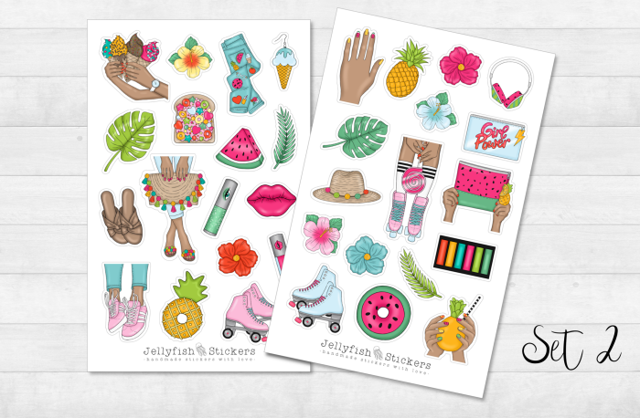 Girls Summer Sticker Set