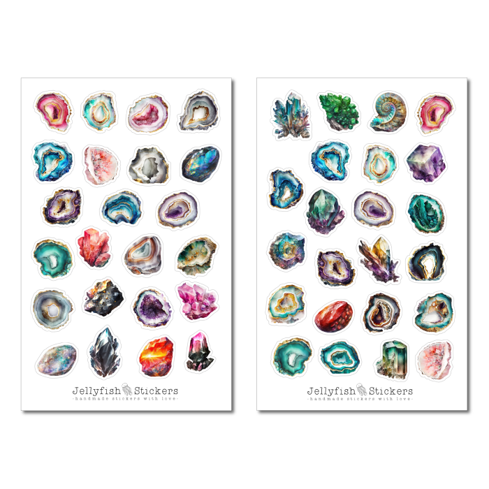 Quarze und Kristalle Sticker Set