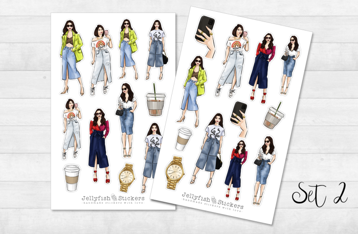 Mädchen Mode Sticker Set