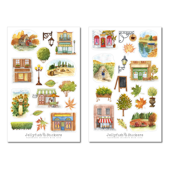 Town Autumn Sticker Set