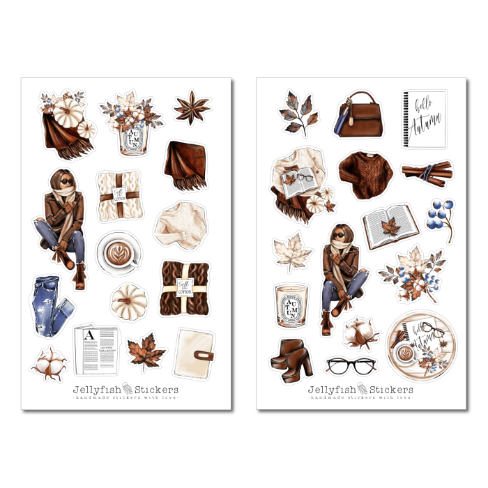 Girls Fashion Autumn Sticker Set