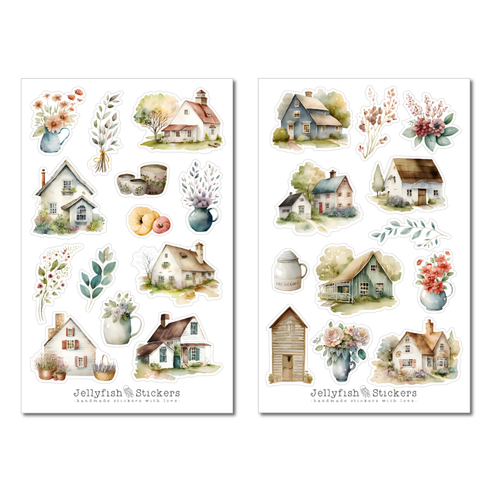 Häuser Sommer Sticker Set