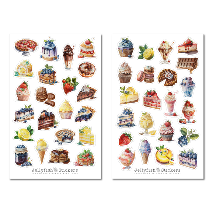 Kuchen und Gebäck Sticker Set