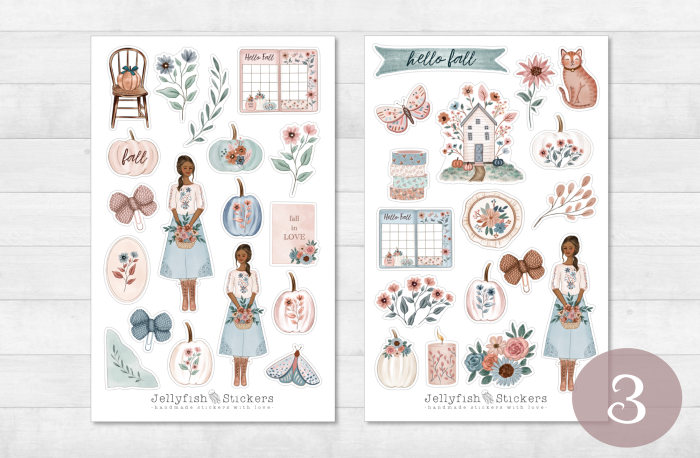 Mädchen Herbst Sticker Set