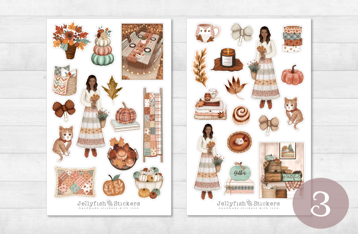 Mädchen Herbst Sticker Set