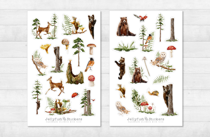 Waldtiere Sticker Set