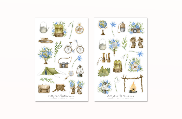 Camping Sticker Set