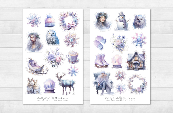 Winter pastell Sticker Set