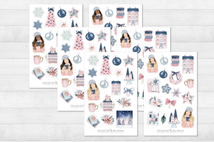 Mädchen Winter Sticker Set