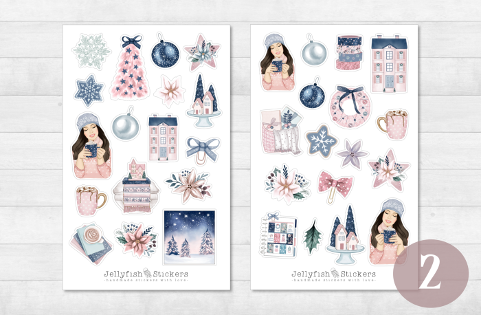 Mädchen Winter Sticker Set