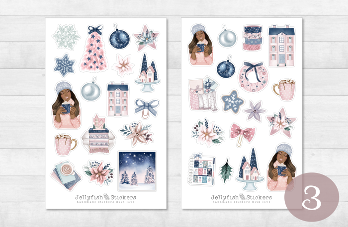 Mädchen Winter Sticker Set