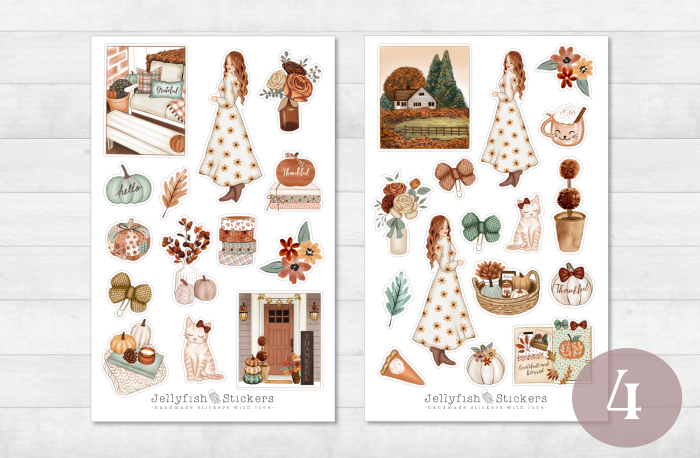 Mädchen Herbst Sticker Set