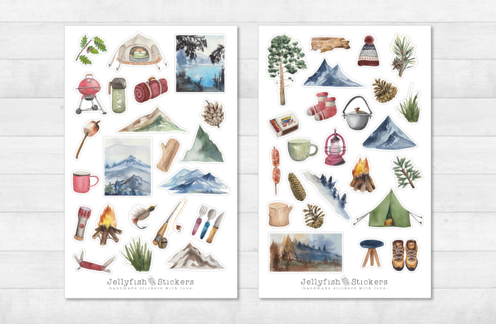 Camping Sticker Set