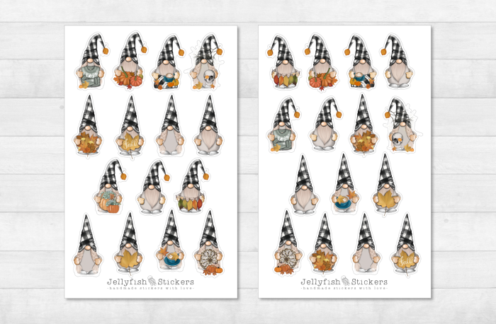 Gnome Herbst Sticker Set