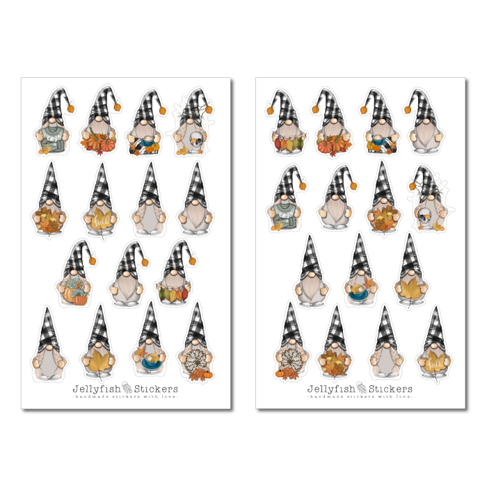 Gnomes Autumn Sticker Set