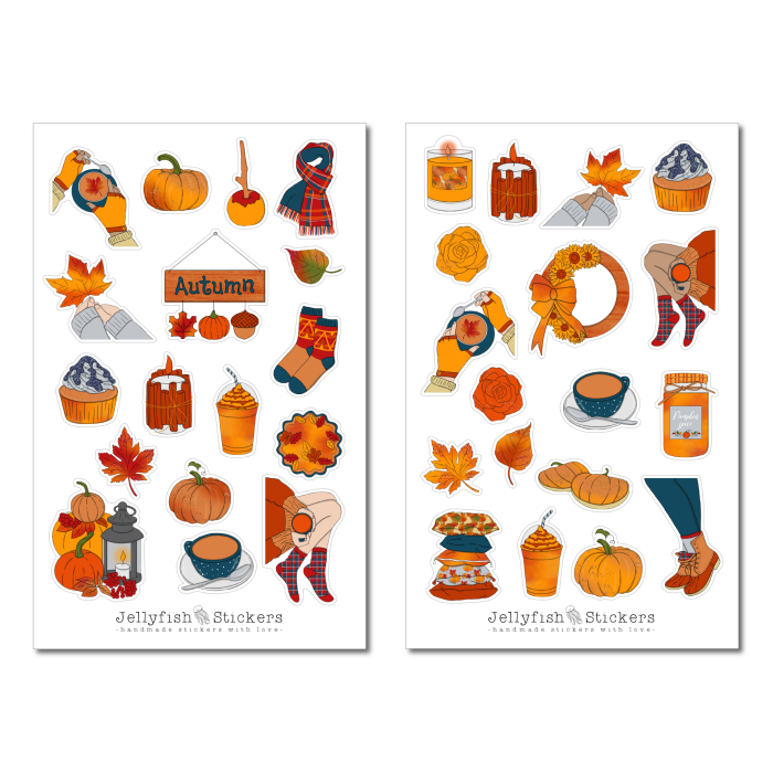 Mädchen Herbst Sticker Set