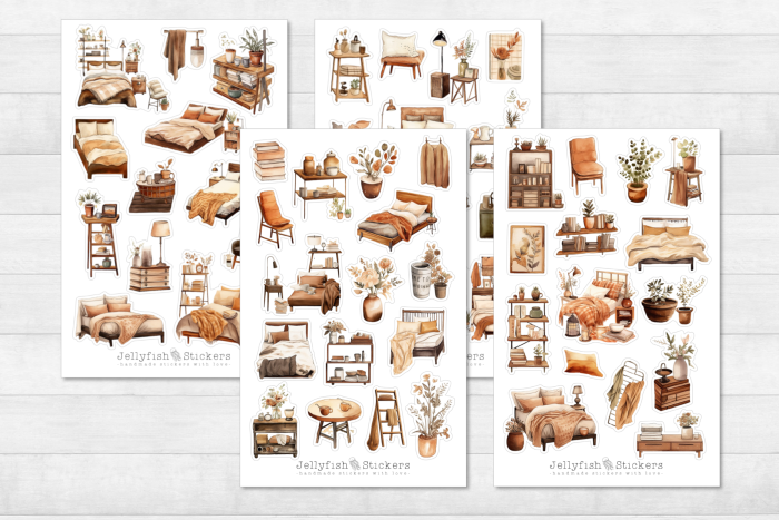 Gemütliches Zuhause Sticker Set