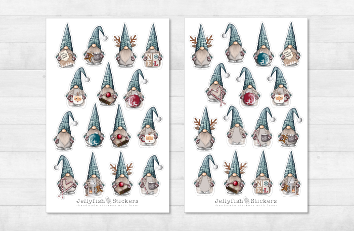 Winter Gnomes Sticker Set